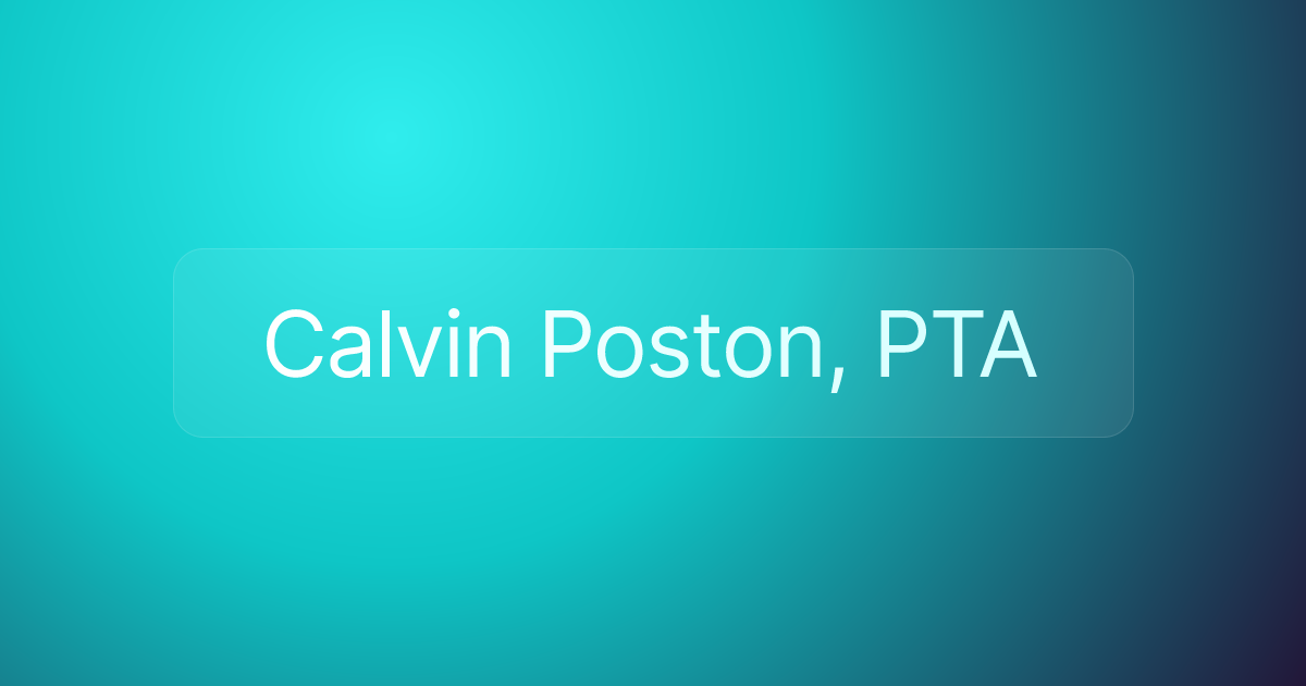 Calvin Poston, PTA