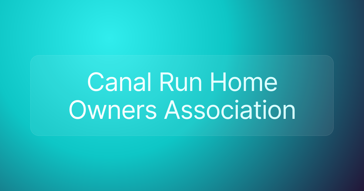 Canal Run Home Owners Association