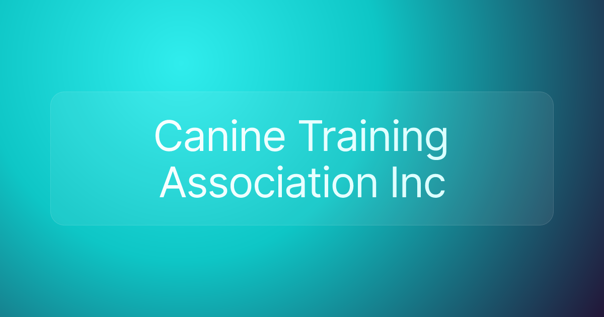Canine Training Association Inc