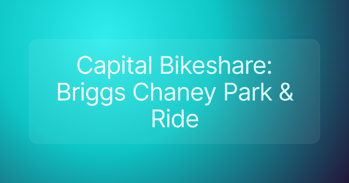 Capital Bikeshare: Briggs Chaney Park & Ride