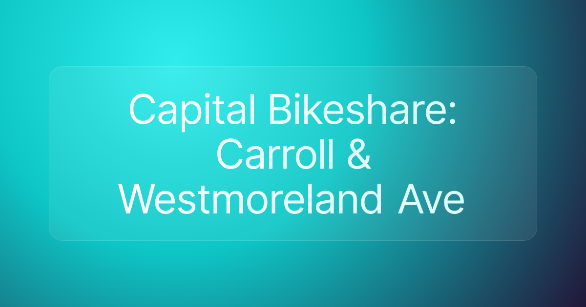 Capital Bikeshare: Carroll & Westmoreland Ave