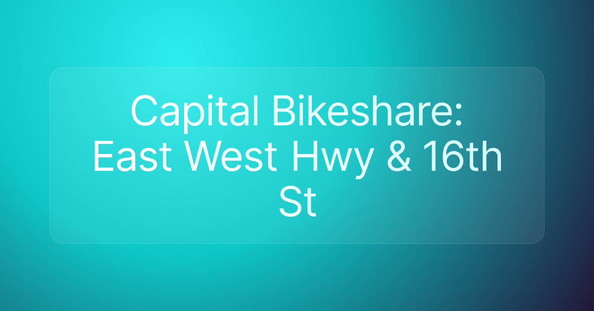 Capital Bikeshare: East West Hwy & 16th St