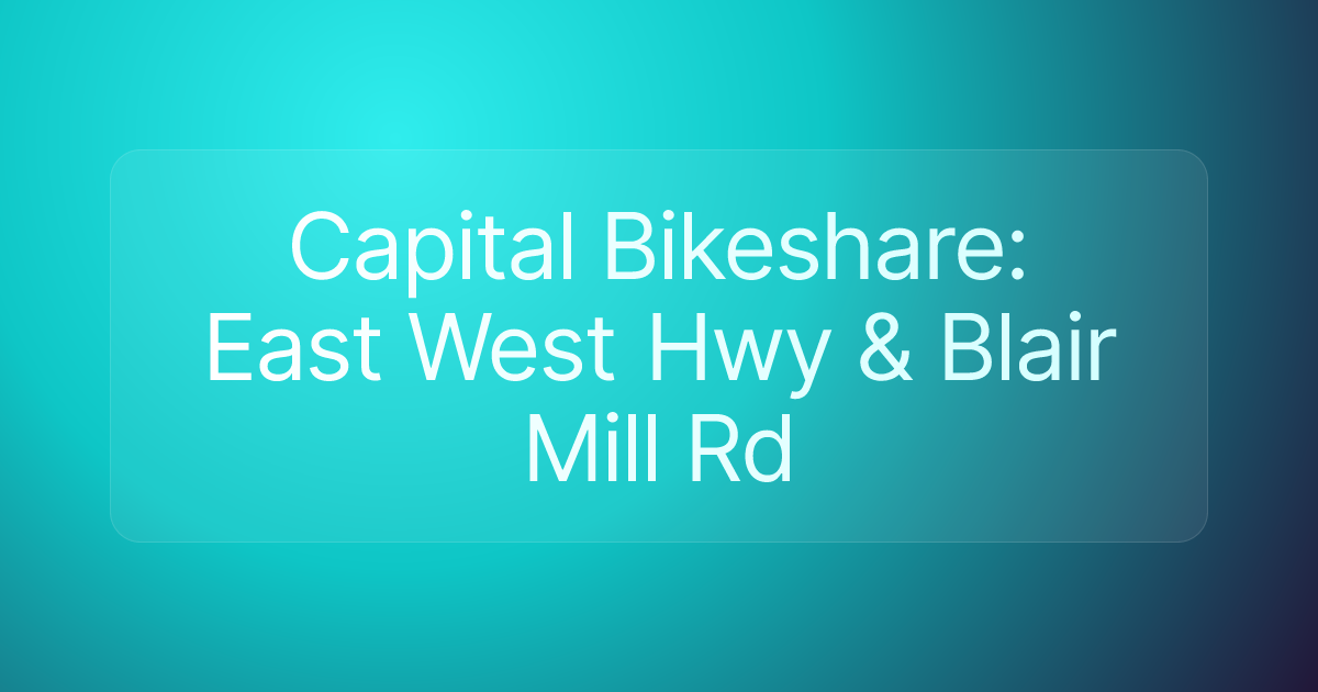 Capital Bikeshare: East West Hwy & Blair Mill Rd