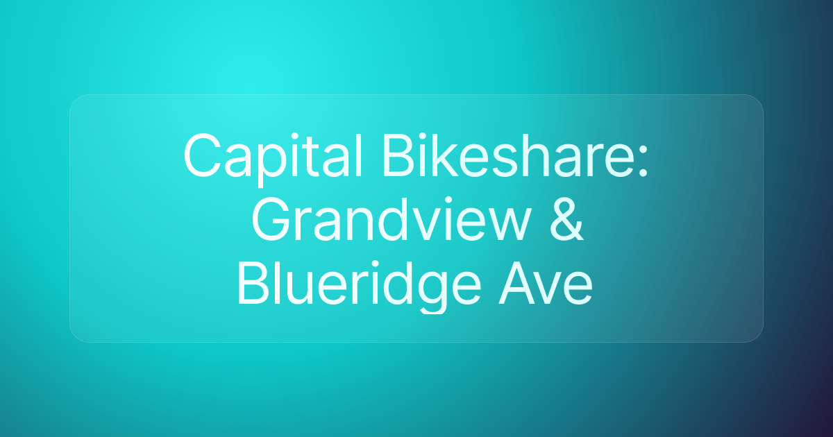 Capital Bikeshare: Grandview & Blueridge Ave