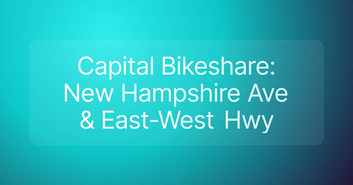 Capital Bikeshare: New Hampshire Ave & East-West Hwy