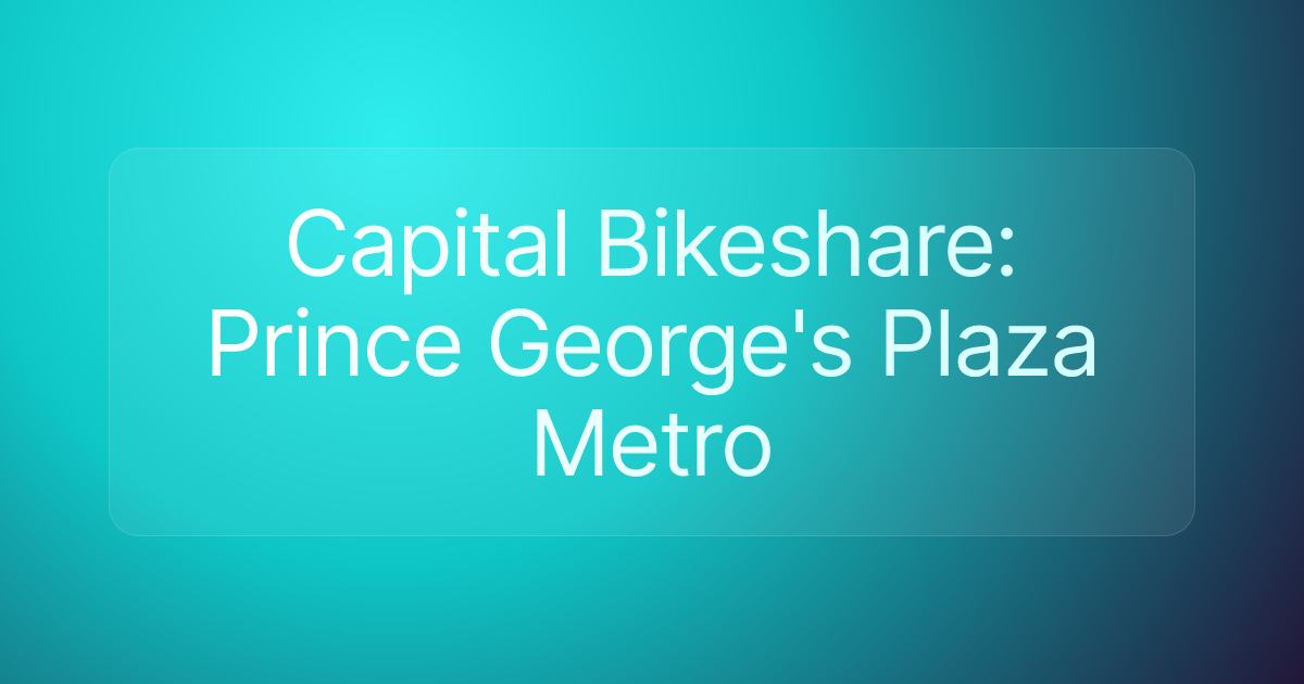 Capital Bikeshare: Prince George's Plaza Metro