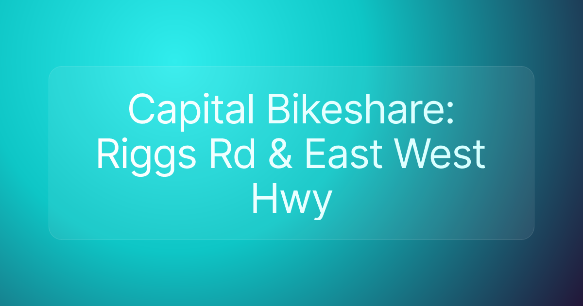 Capital Bikeshare: Riggs Rd & East West Hwy
