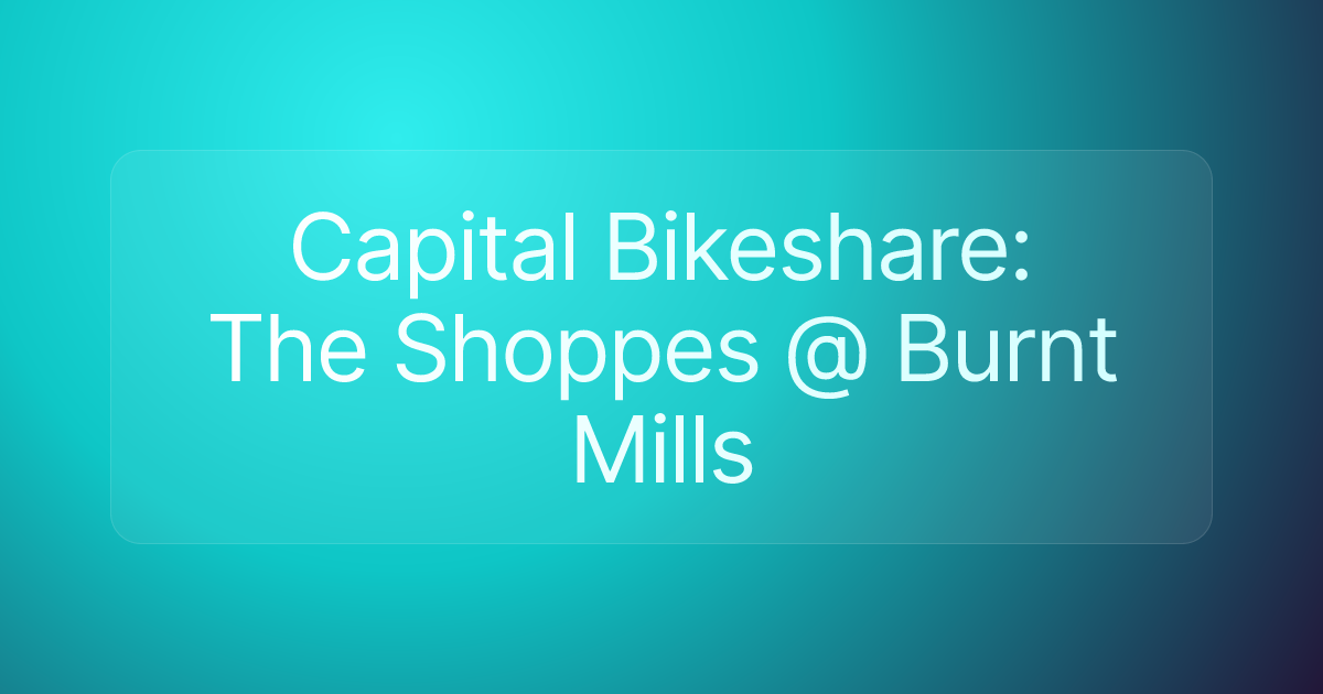 Capital Bikeshare: The Shoppes @ Burnt Mills