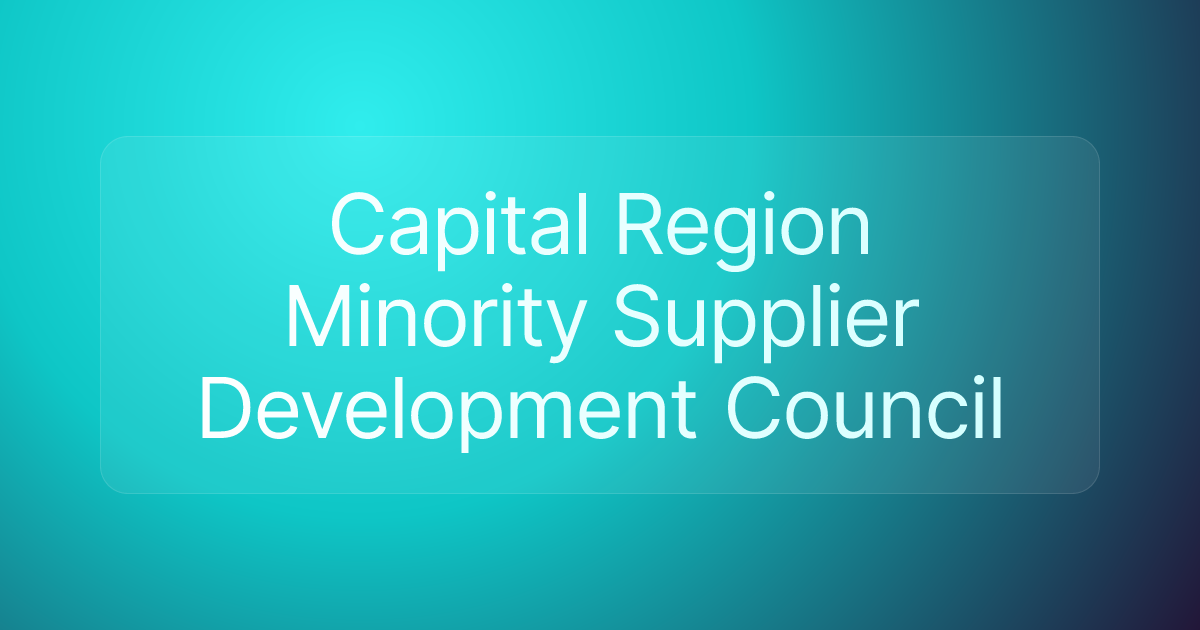 Capital Region Minority Supplier Development Council