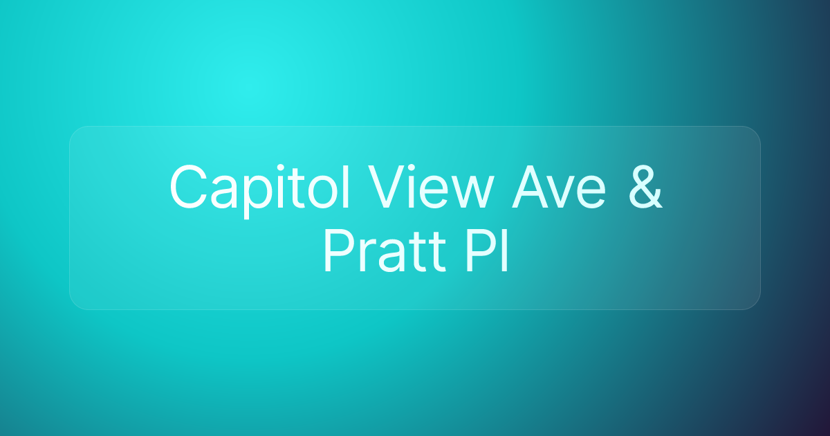 Capitol View Ave & Pratt Pl