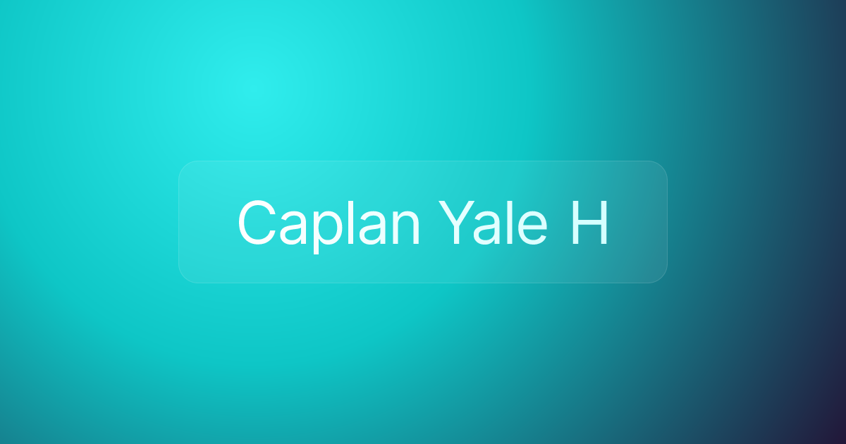 Caplan Yale H