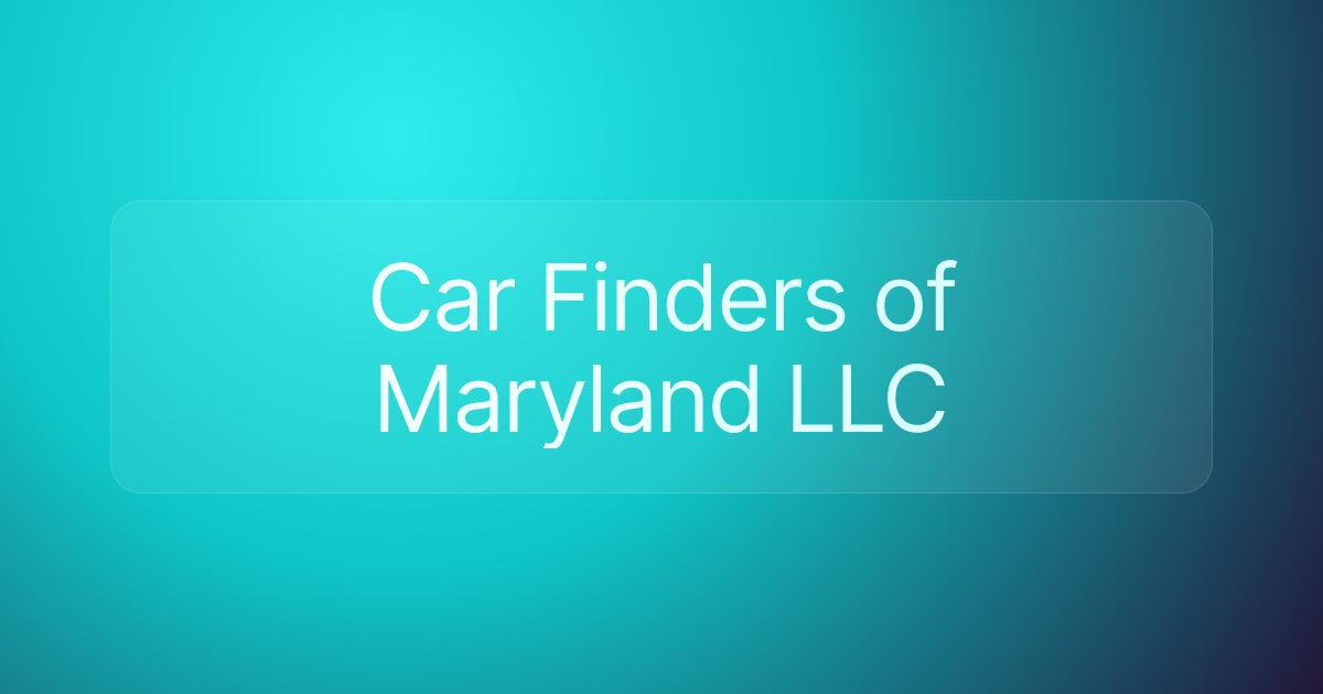 Car Finders of Maryland LLC