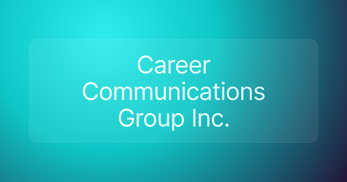 Career Communications Group Inc.