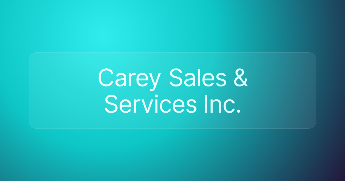Carey Sales & Services Inc.