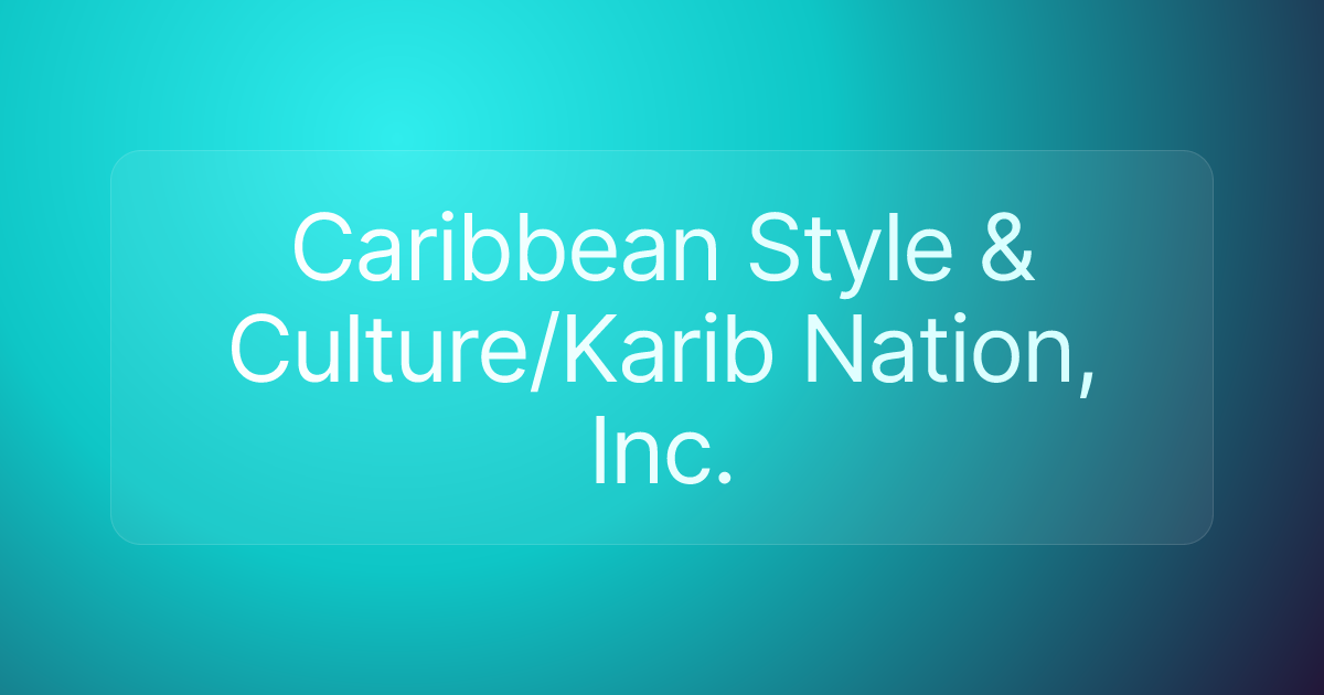 Caribbean Style & Culture/Karib Nation, Inc.