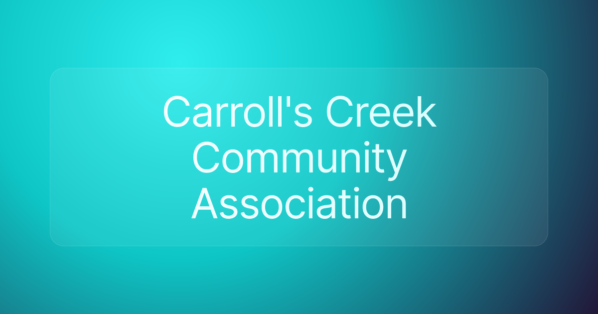 Carroll's Creek Community Association