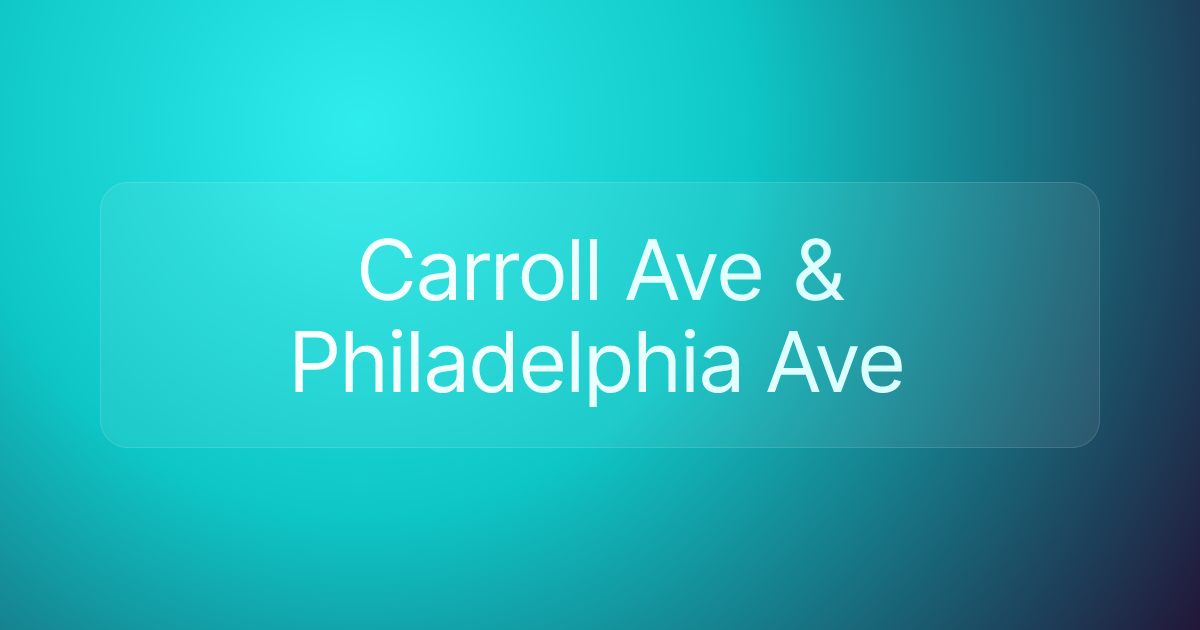 Carroll Ave & Philadelphia Ave