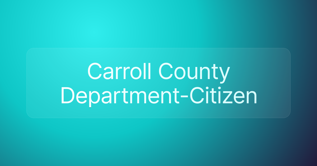 Carroll County Department-Citizen