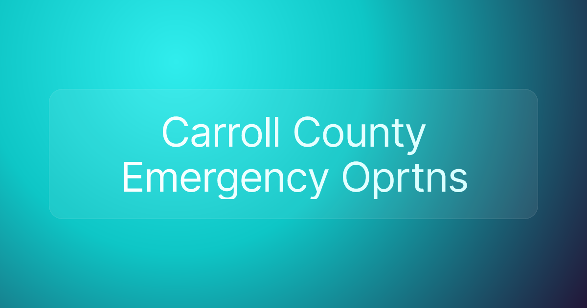 Carroll County Emergency Oprtns