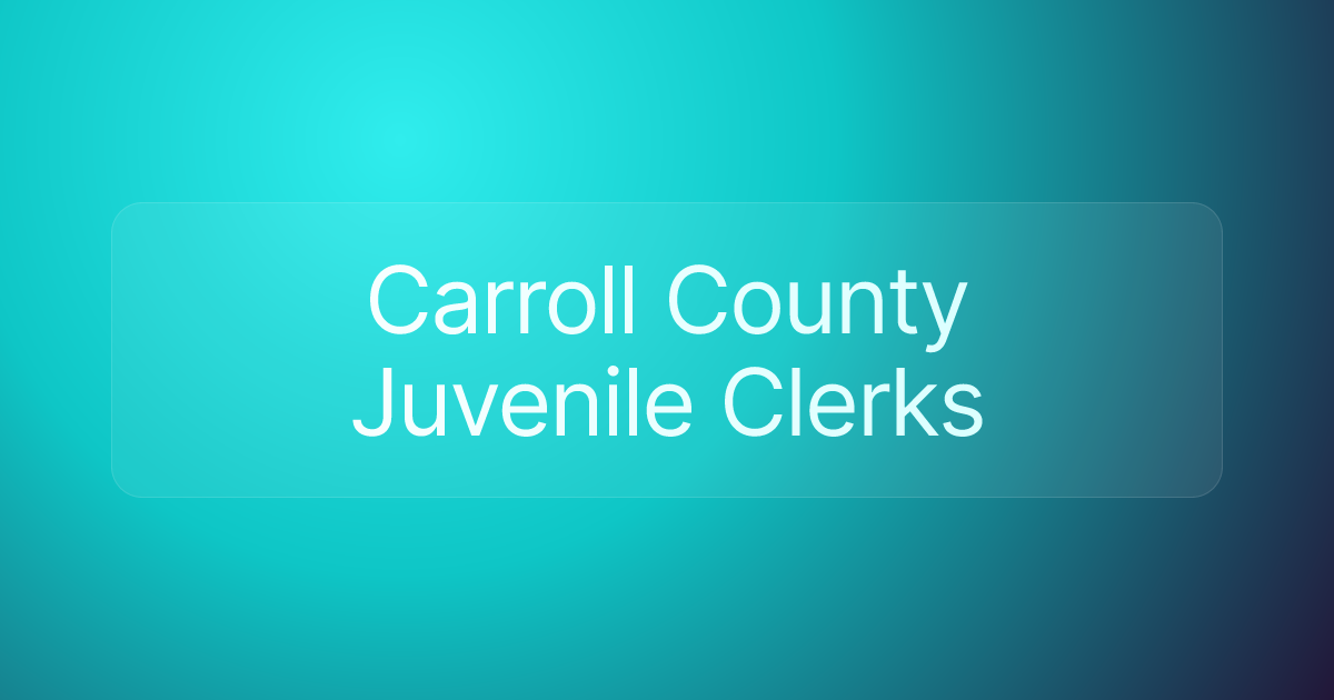 Carroll County Juvenile Clerks