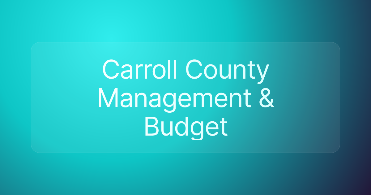Carroll County Management & Budget