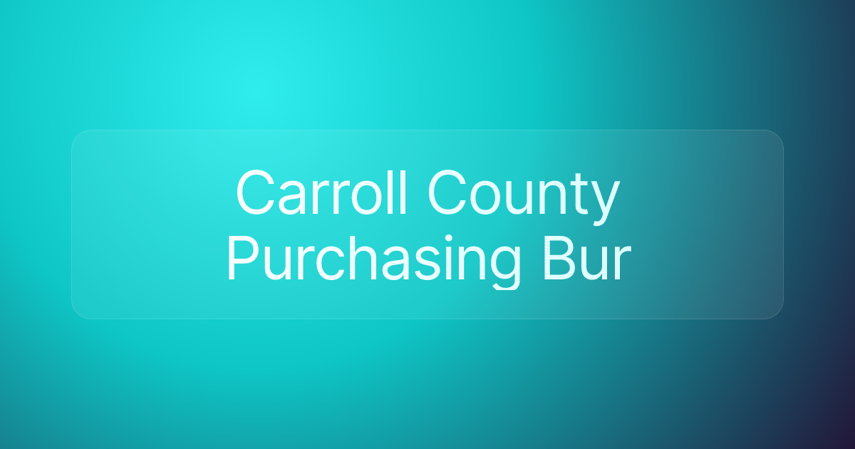 Carroll County Purchasing Bur