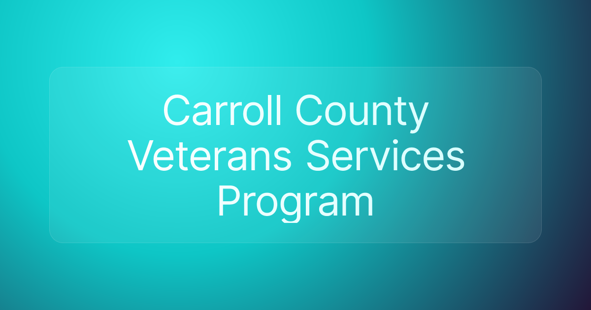 Carroll County Veterans Services Program