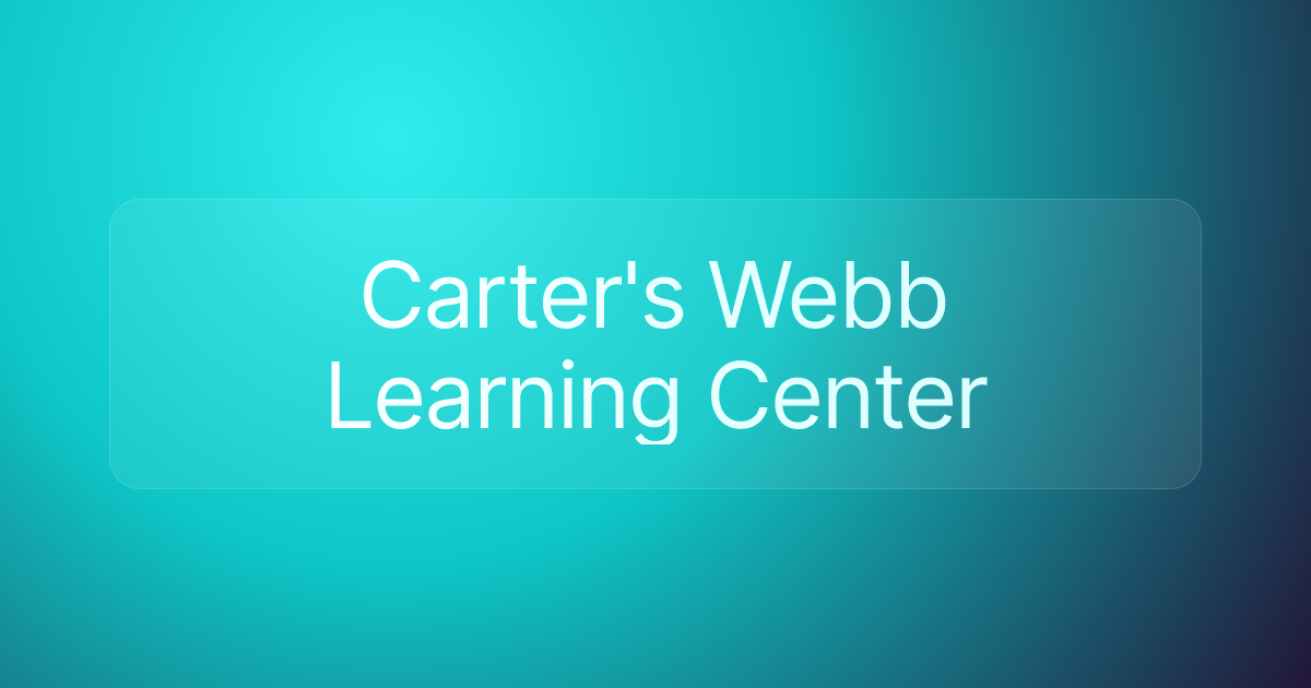 Carter's Webb Learning Center