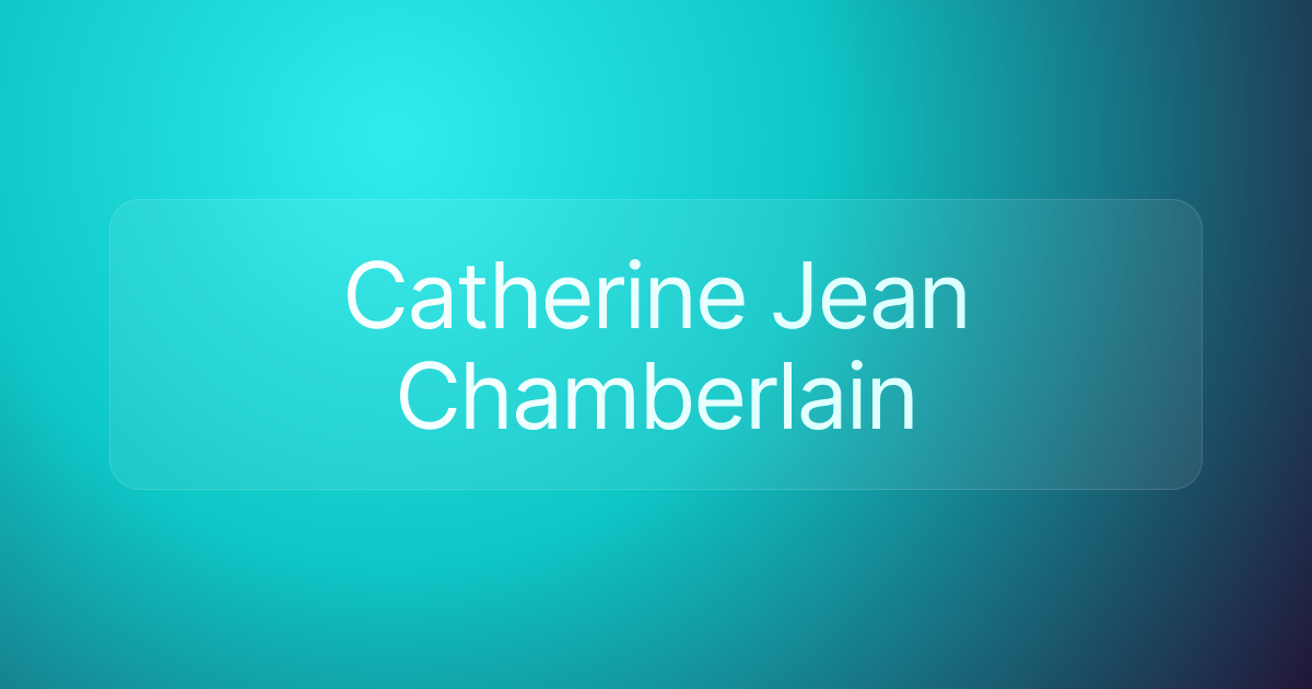 Catherine Jean Chamberlain