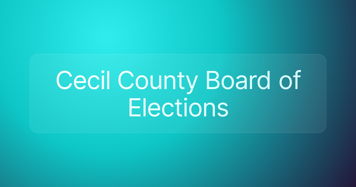 Cecil County Board of Elections