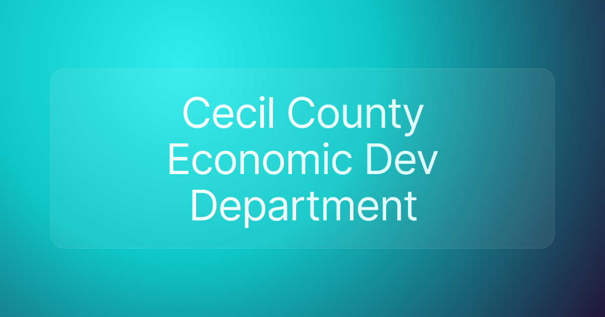 Cecil County Economic Dev Department