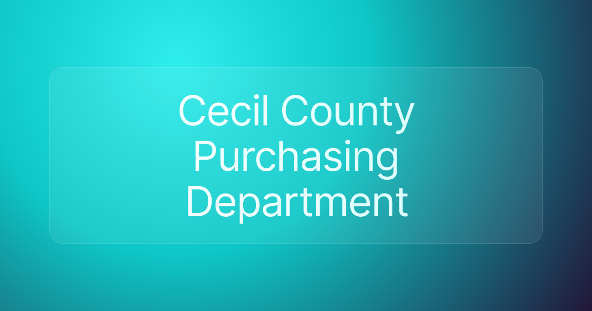 Cecil County Purchasing Department