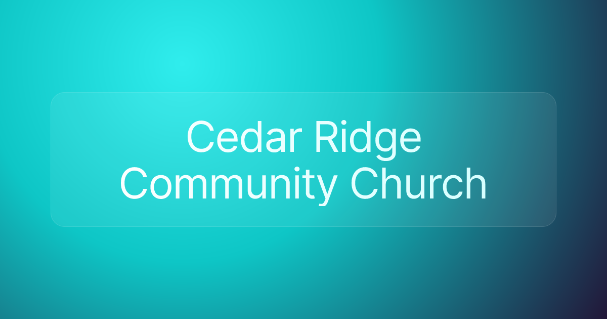 Cedar Ridge Community Church