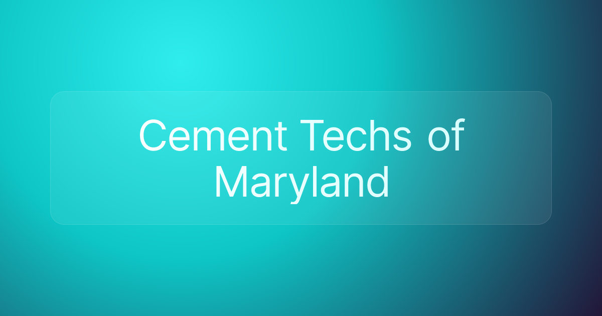 Cement Techs of Maryland