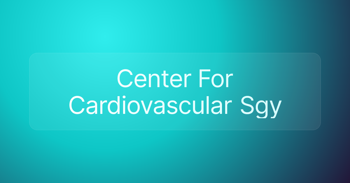 Center For Cardiovascular Sgy