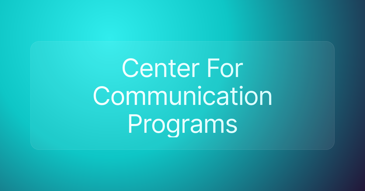 Center For Communication Programs