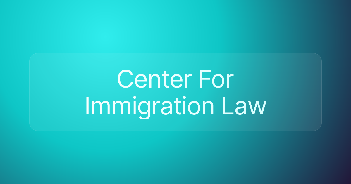 Center For Immigration Law
