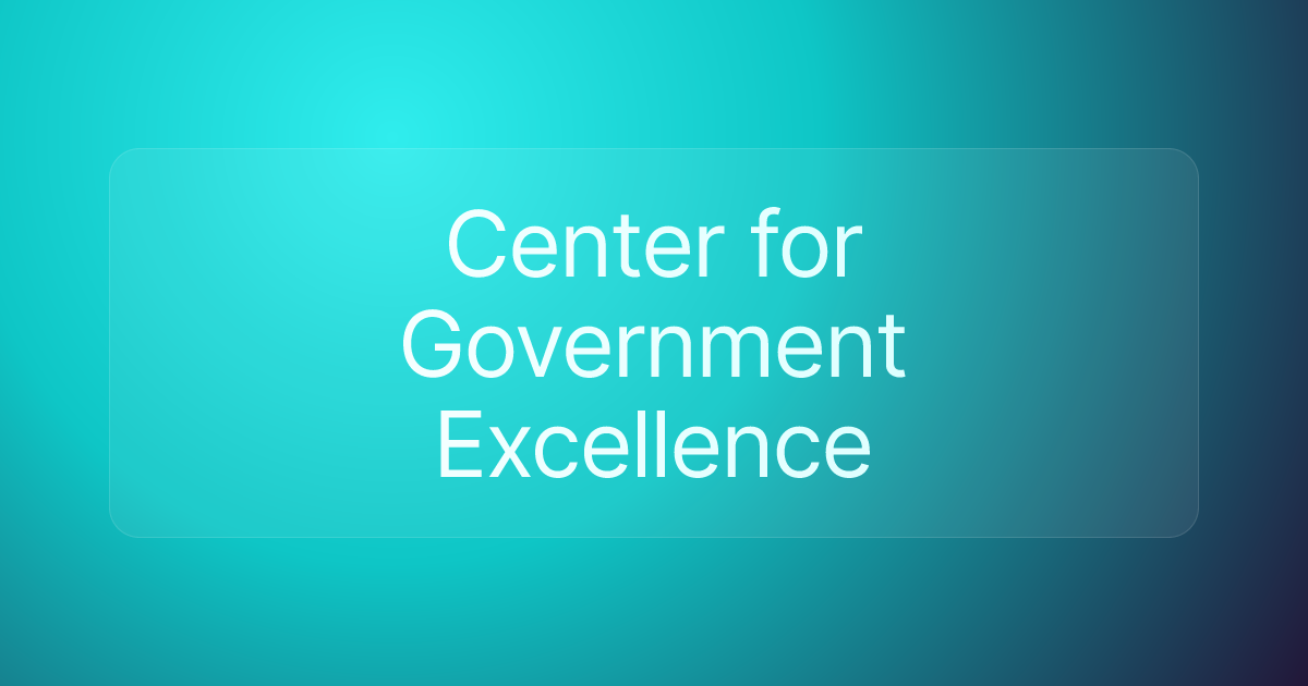 Center for Government Excellence