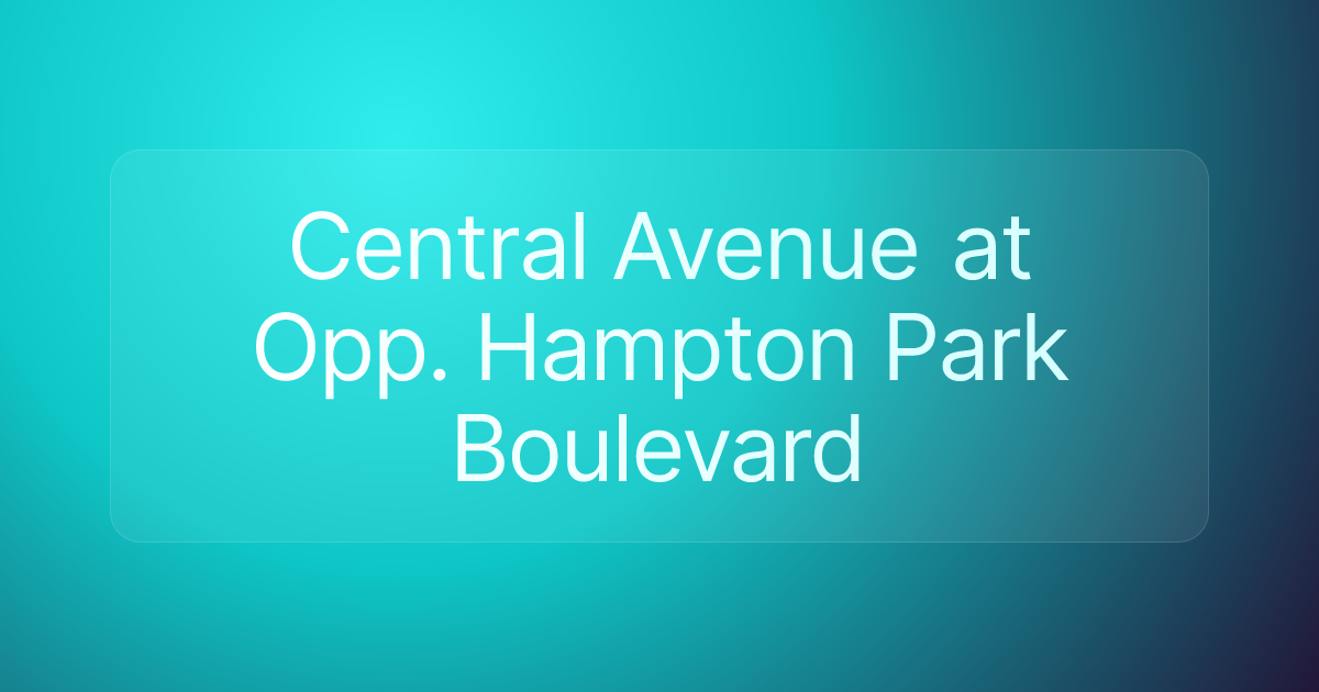 Central Avenue at Opp. Hampton Park Boulevard