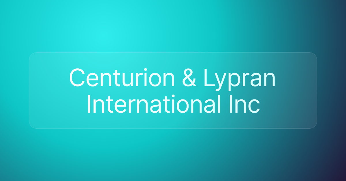 Centurion & Lypran International Inc