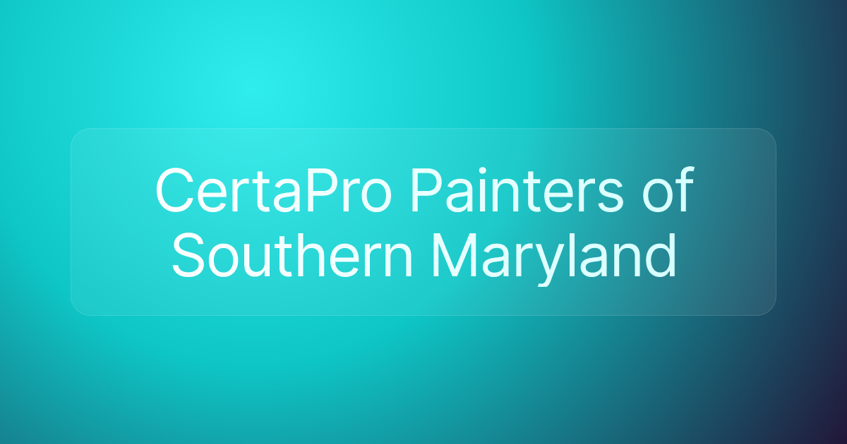 CertaPro Painters of Southern Maryland