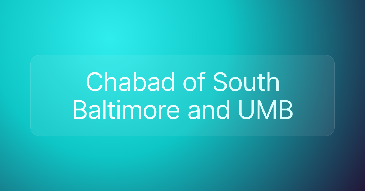 Chabad of South Baltimore and UMB