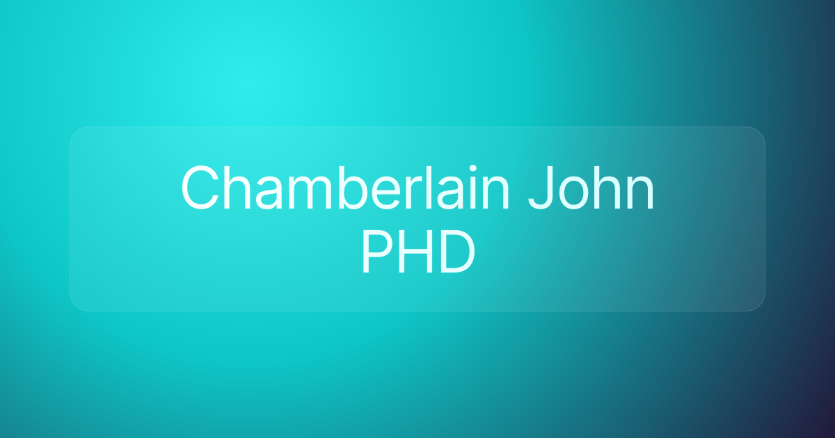 Chamberlain John PHD