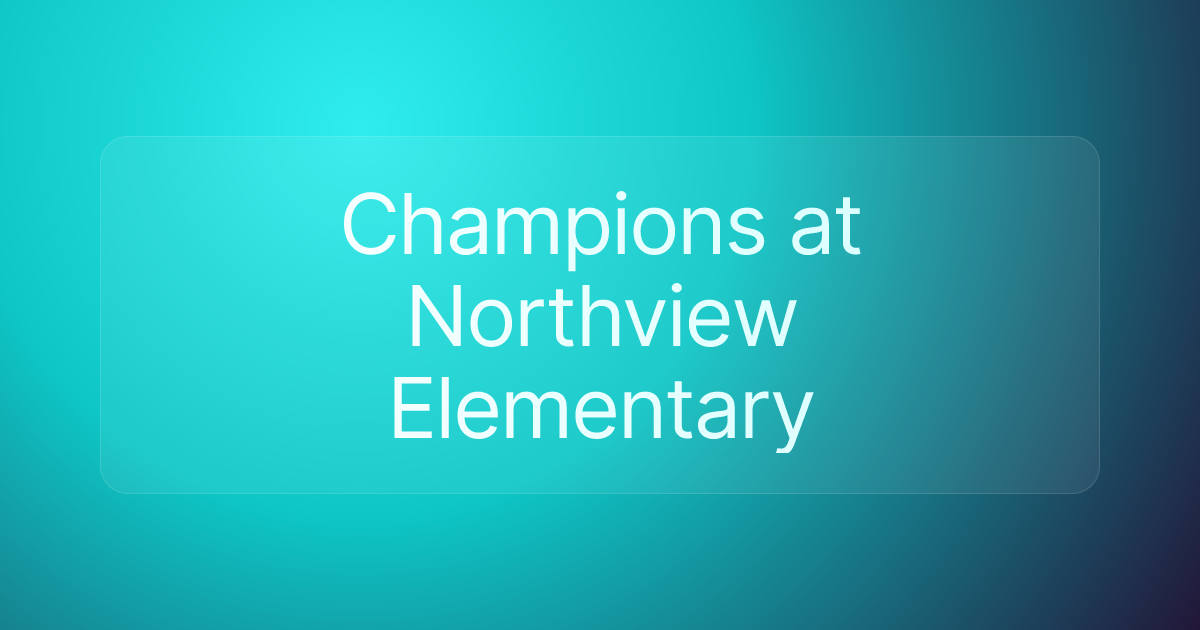 Champions at Northview Elementary
