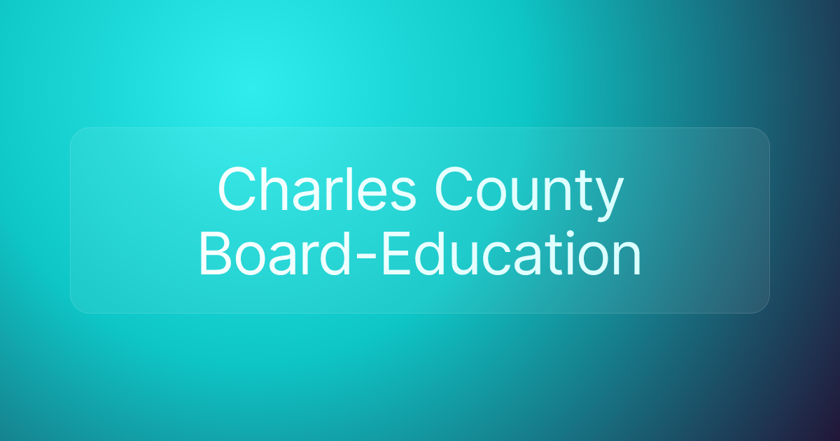Charles County Board-Education