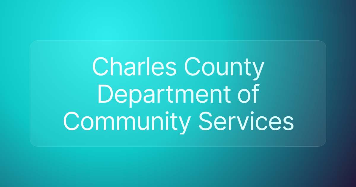 Charles County Department of Community Services