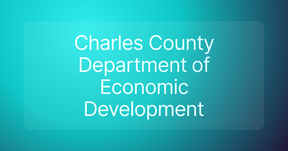 Charles County Department of Economic Development