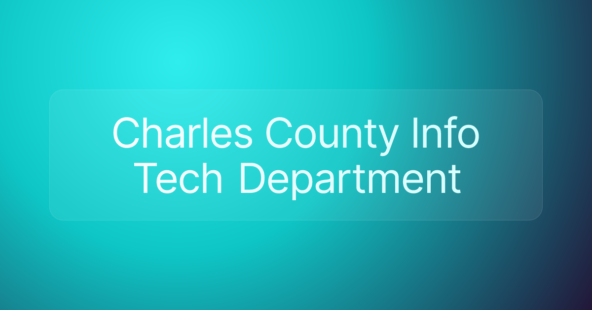Charles County Info Tech Department