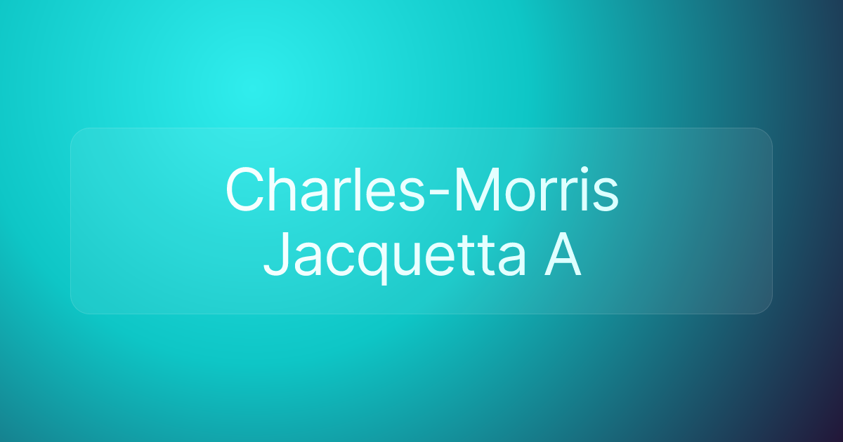 Charles-Morris Jacquetta A
