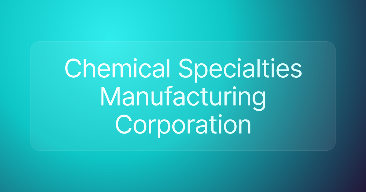 Chemical Specialties Manufacturing Corporation